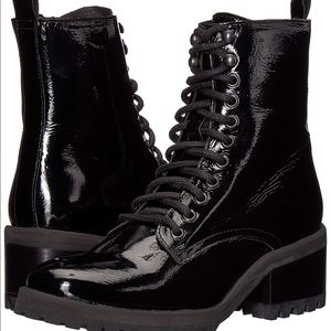 Black combat boots  - only worn once!